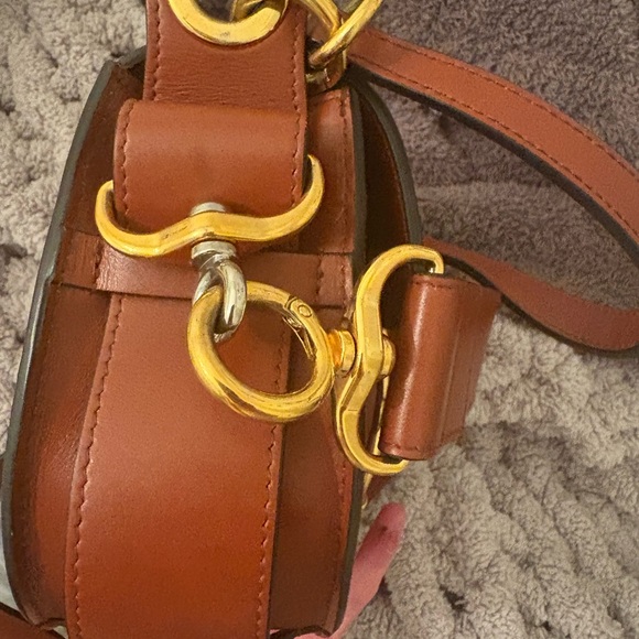 Chloé Red and Brown Leather Suede Patent Tess Bag - Picture 13 of 16